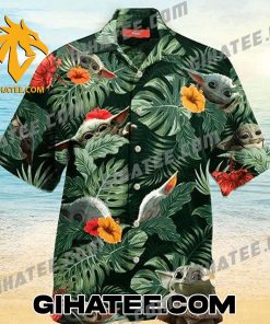 Baby Yoda Palm Leaves Tropical Flower Star Wars Hawaiian Shirt And Shorts