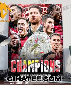 Bayer Leverkusen are Bundesliga Champions for the first time in their history Poster Canvas