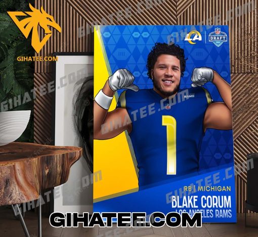 Blake Corum Los Angeles Rams 2024 NFL Draft Poster Canvas