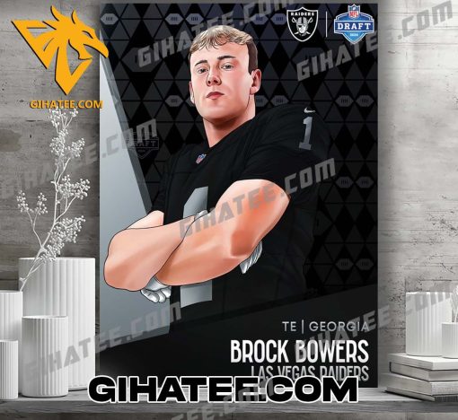 Brock Bowers Las Vegas Raiders 2024 NFL Draft Poster Canvas