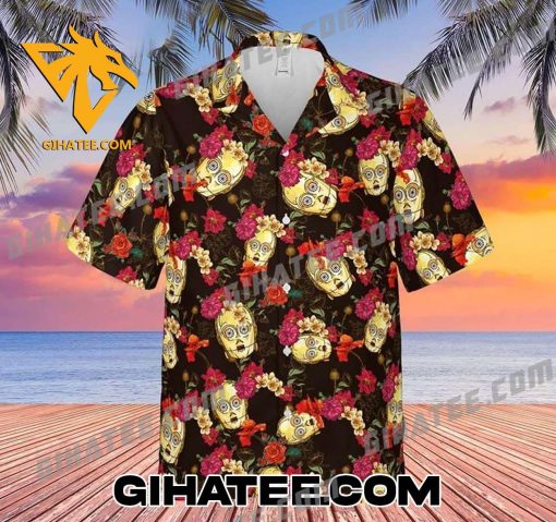 C-3PO Hibiscus Flower Star Wars Hawaiian Shirt And Shorts