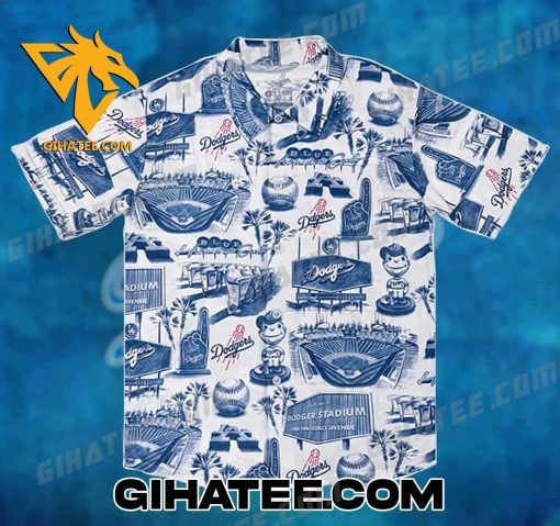 Characteristic Symbols Of Dodgers Pattern Hawaiian Shirt and Shorts