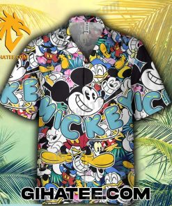 Characters Disney Mickey Mouse Hawaiian Shirt And Shorts