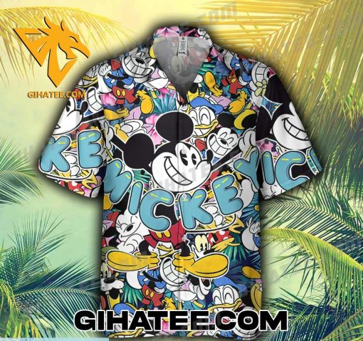 Characters Disney Mickey Mouse Hawaiian Shirt And Shorts