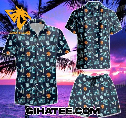 Characters Horror Movie Halloween Hawaiian Shirt Set