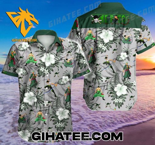 Cheap Luffy Tropical Flowers One Piece Anime Hawaiian Shirt And Shorts Set