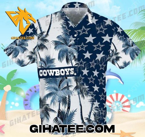 Coconut Island Mix Star Dallas Cowboys Hawaiian Shirt And Shorts Beach