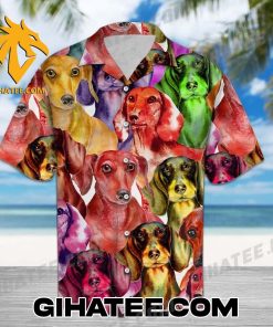 Colorful Dachshund Dog Hawaiian Shirt Sets