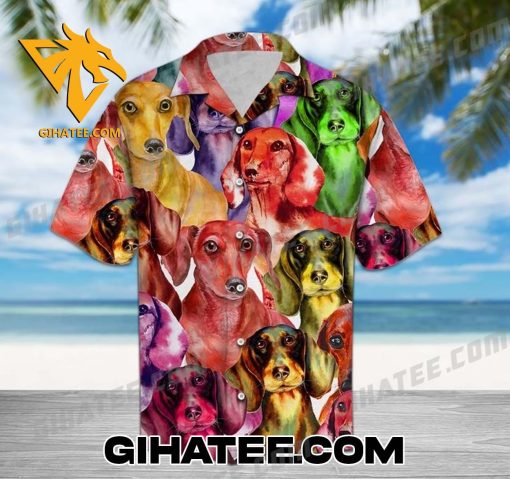 Colorful Dachshund Dog Hawaiian Shirt Sets