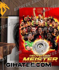 Congratulations Bayer Leverkusen Bundesliga Champions 2024 Poster Canvas