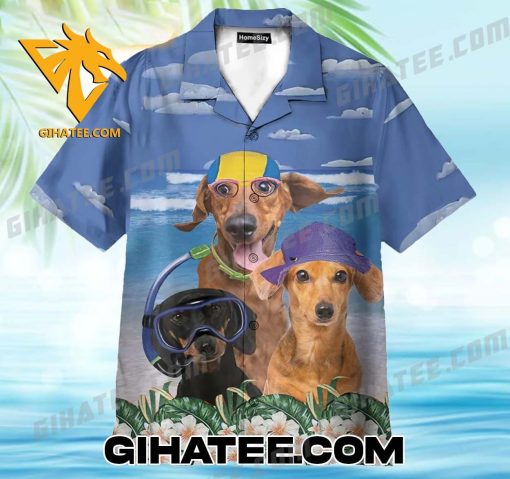 Dachshund Summer Beach Hawaiian Shirt Sets