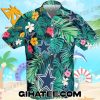 Dallas Cowboys Logo Pattern Tropical Leaf Flower Hawaiian Shirt And Shorts Beach