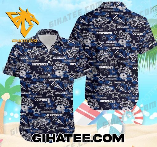 Dallas Cowboys Logo Tem Pattern Hawaiian Shirt And Shorts Beach