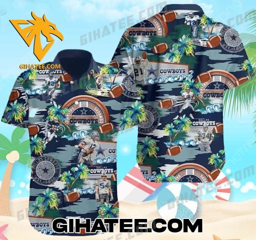 Dallas Cowboys Player Team Mix Tropical Island Hawaiian Shirt And Shorts Beach