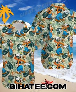 Disney Goofy Leaf Tropical Disney Hawaiian Shirt And Beach Shorts