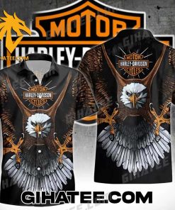 Eagle Bird Harley Davidson Hawaiian Shirt Sets