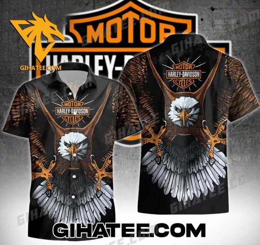 Eagle Bird Harley Davidson Hawaiian Shirt Sets