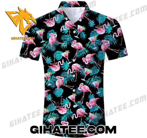 Flamingo Cocktail Tropical Flamingo Hawaiian Shirt And Shorts Set