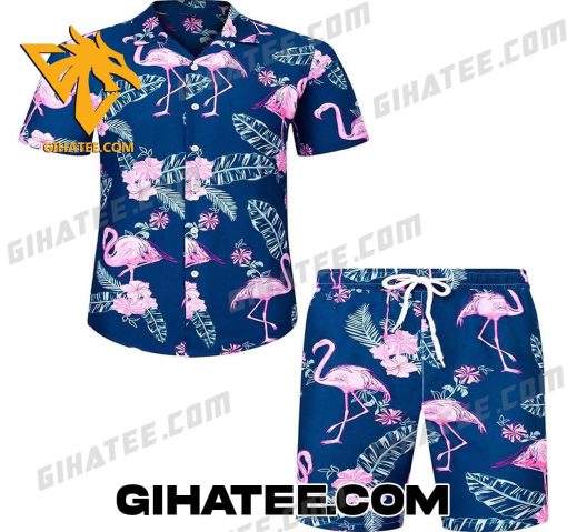 Flamingo Tropical Forest Hawaiian Shirt Shorts