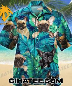 French Bulldog Pattern Tropical Forest Hawaiian Shirt Sets