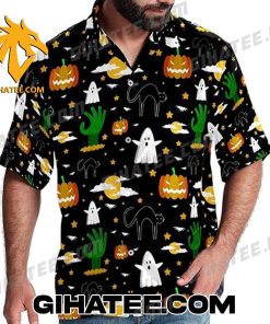 Funny Halloween Icons Pattern Hawaiian Shirt And Shorts