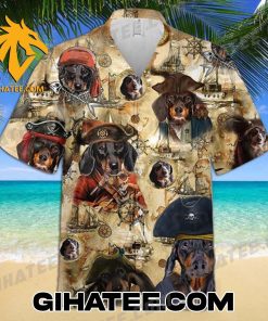 Funny Pirate Dachshund Dog Hawaiian Shirt Sets