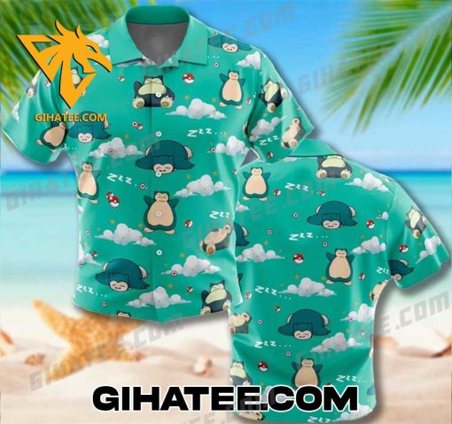 Funny Sleeping Snorlax Pokemon Hawaiian Shirt And Shorts Matching