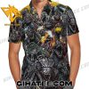 Godzilla Face Pattern Hawaiian Shirt And Beach Shorts