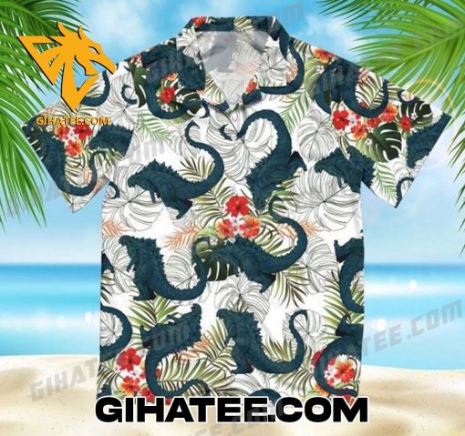 Godzilla Hibiscus Flower Tropical Hawaiian Shirt Set