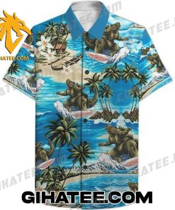 Godzilla Surfing Short-Sleeve Hawaiian Shirts
