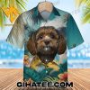 Golden Retriever Flower Leaf Tropical Dog Hawaiian Shirt Sets