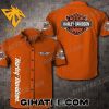 Harley Davidson Logo Classic Hawaiian Shirts With Orange Color