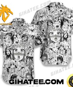 Hot Chick Anime Black White Basic Anime Hawaiian Shirt And Beach Shorts