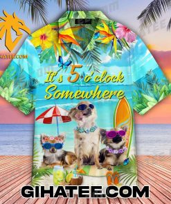 It’s 5 O’clock Somewhere Dog Summer Beach Hawaiian Shirt Sets