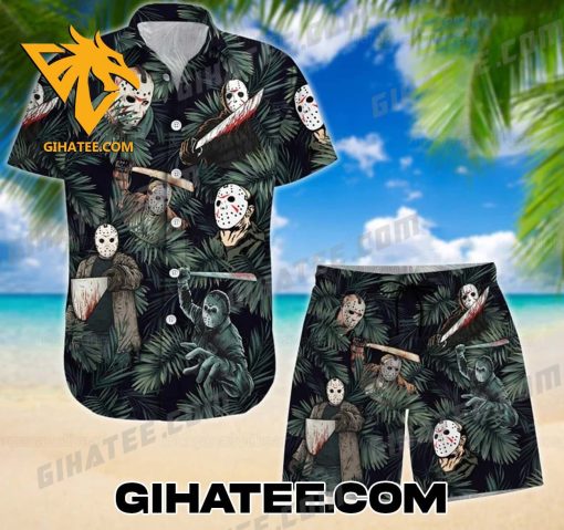 Jason Voorhees Horror Movie Halloween Hawaii Shirt And Beach Short Set Gift For Fans