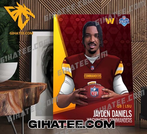 Jayden Daniels Washington Commanders NFL Poster Canvas