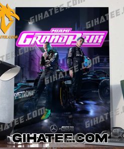 Lewis Hamilton And George Russell Mercedes-AMG PETRONAS F1 Team Miami GP 2024 Poster Canvas