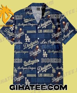 Los Angeles Dodgers Logo Pattern Hawaiian Shirt and Shorts