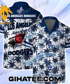 Los Angeles Dodgers MLB Logo Coconut Tree Pattern Dodgers Hawaiian Shirt Sets