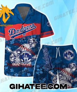 Los Angeles Dodgers Player MLB Mix Flower Tropical Aloha Summer Dodgers Hawaiian Shirt