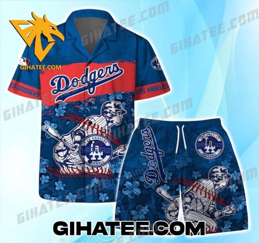 Los Angeles Dodgers Player MLB Mix Flower Tropical Aloha Summer Dodgers Hawaiian Shirt