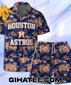 MLB Houston Astros Tropical Forest Flamingo Hawaiian Shirt And Beach Shorts