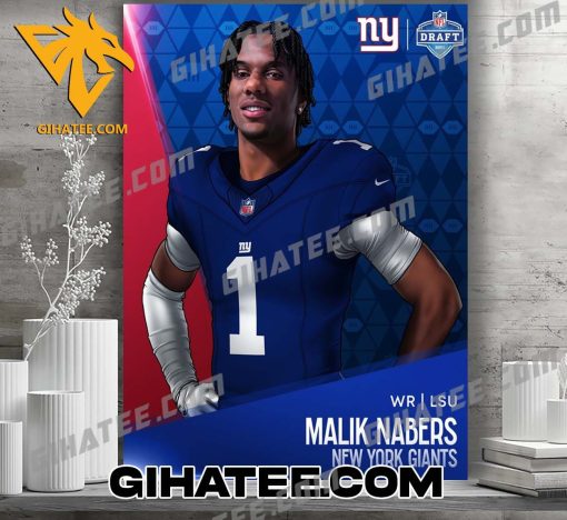 Malik Nabers New York Giants NFL Poster Canvas