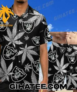 Marijuana Leaves Raiders Hawaiian Shirt And Shorts Set