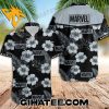 Marvel Logo Pattern Hibiscus Flower Hawaiian Shirt And Shorts Combo