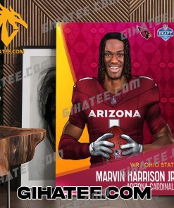 Marvin Harrison Jr Arizona Cardinals 2024 NFL Draft Poster Canvas