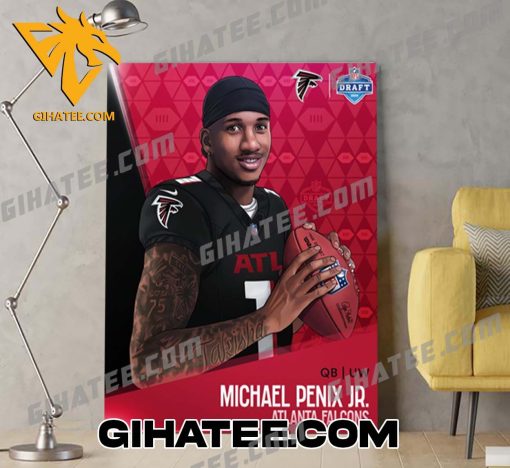 Michael Penix Jr Atlanta Falcons 2024 NFL Draft Poster Canvas