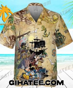 Mickey And Donald And Goofy Cosplay Pirates of the Caribbean Disney Hawaiian Shirt