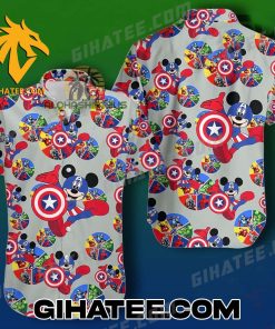 Mickey Mouse Captain America Avengers Hawaiian Shirt Set
