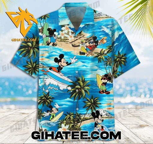 Mickey Mouse Sea Surfing Disney Hawaiian Shirt And Beach Shorts